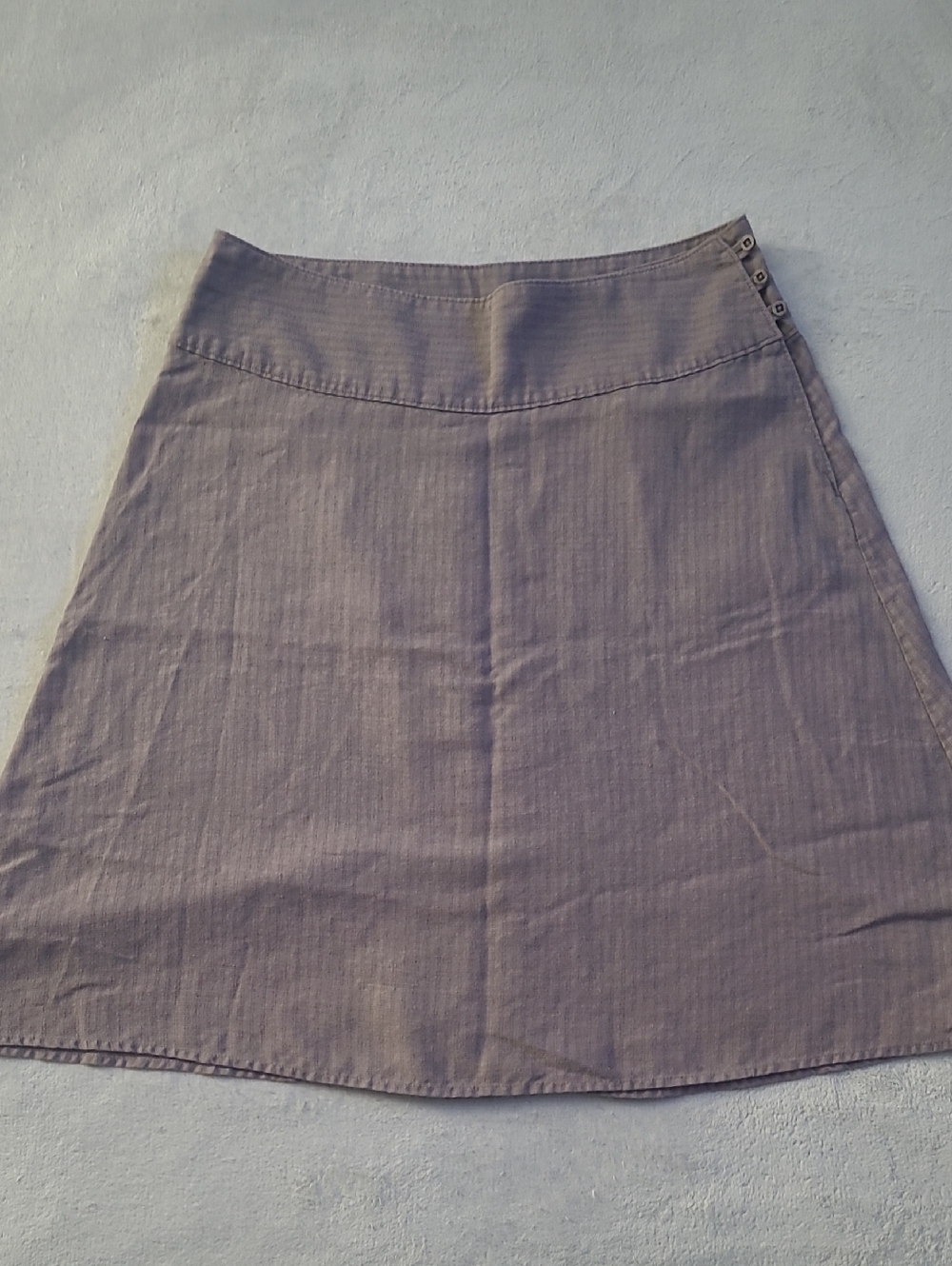 Patagonia Womens Hemp Blend A Line Skirt Taupe Brown Size 12 Side Button Outdoor